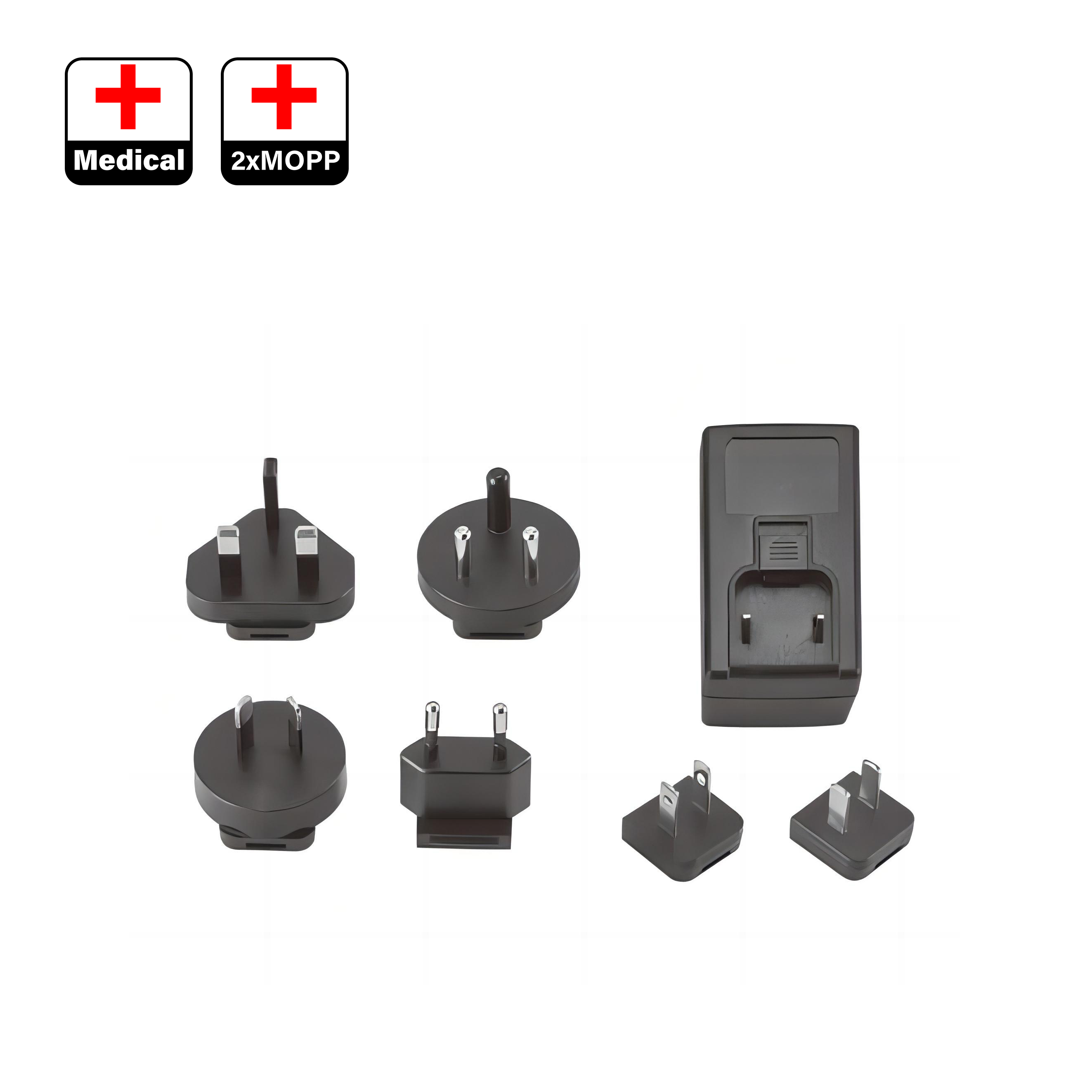 Fuente de alimentación médica AC-DC intercambiable de 6 W 